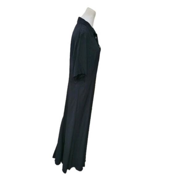 ZARA Midi Shirt Dress Women's Medium Black Collared Buttons Effortless - Picture 12 of 14